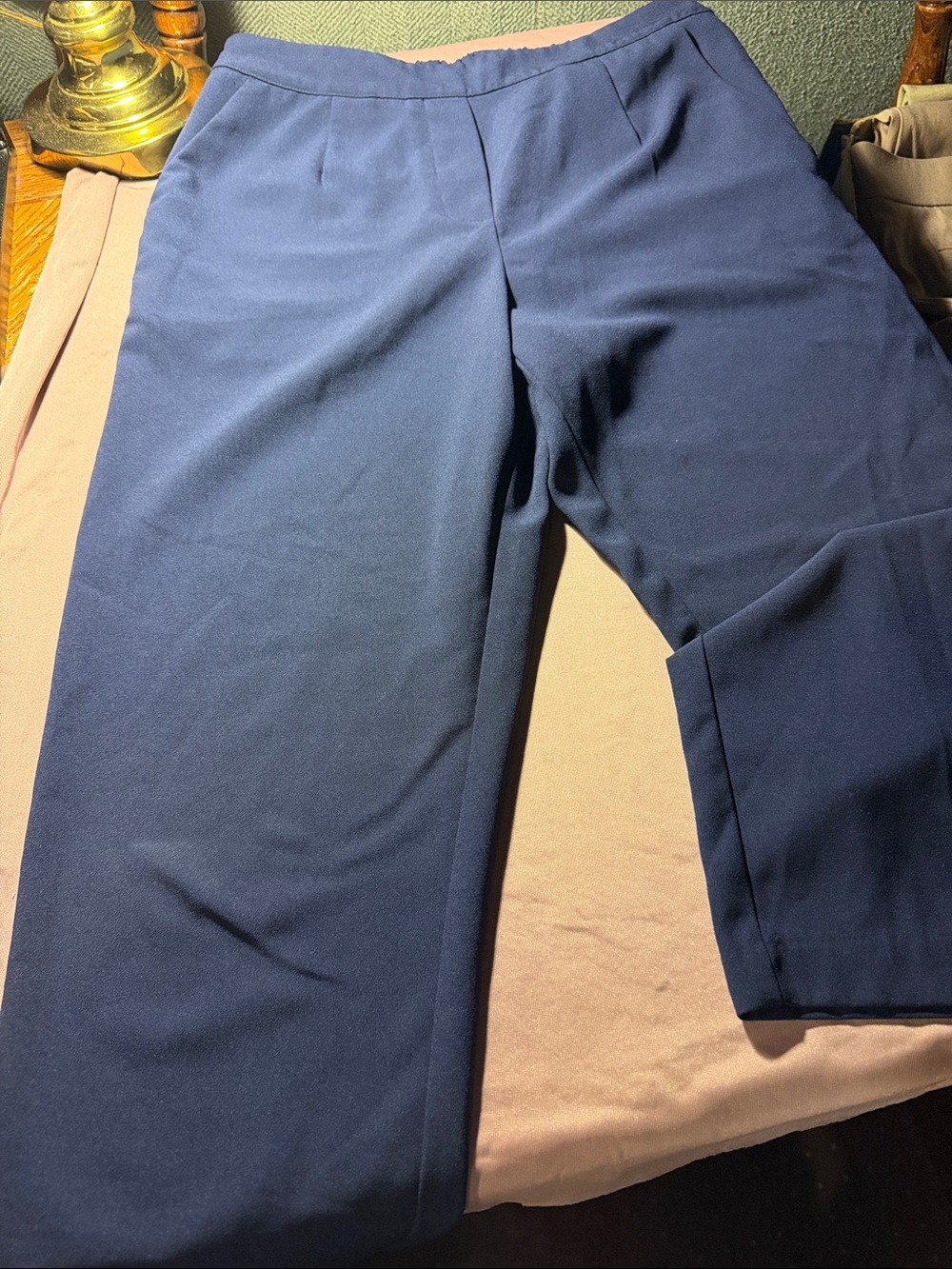 Skies Are Blue Navy Straight-Leg Women's Dress Pants